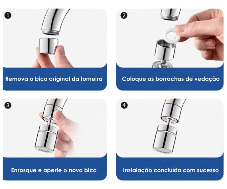 Bico de Torneira 720º com Articulação Dupla – Novo Modelo Anti-Respingo 4