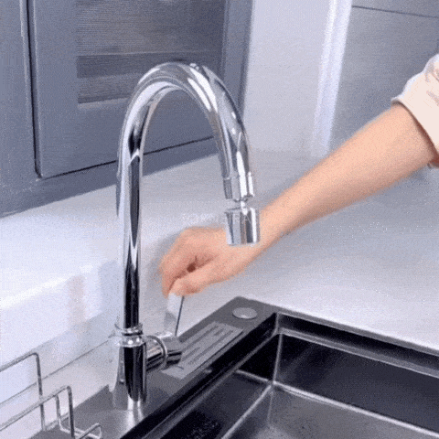 Bico de Torneira 720º com Articulação Dupla – Novo Modelo Anti-Respingo Gif