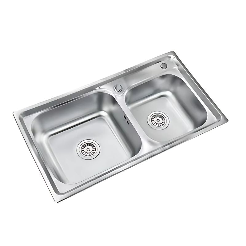Cuba Dupla para Cozinha Gourmet Aço Inox C/Acessórios 78x43 1
