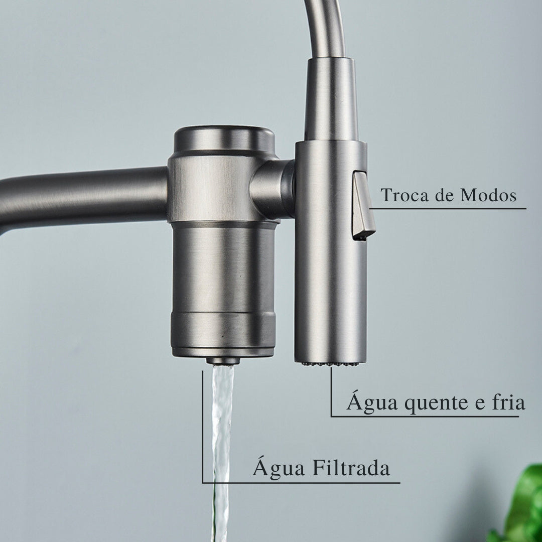 Torneira Gourmet para Cozinha Monocomando Guindaste 
