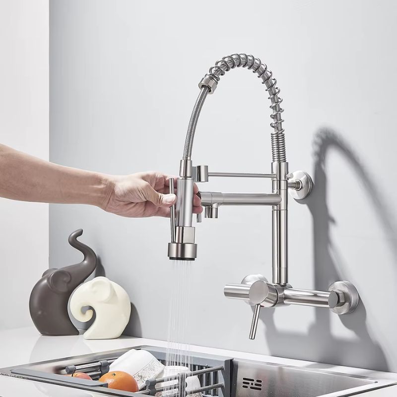 Torneira Gourmet para Cozinha Bico Duplo 360° de Parede 34