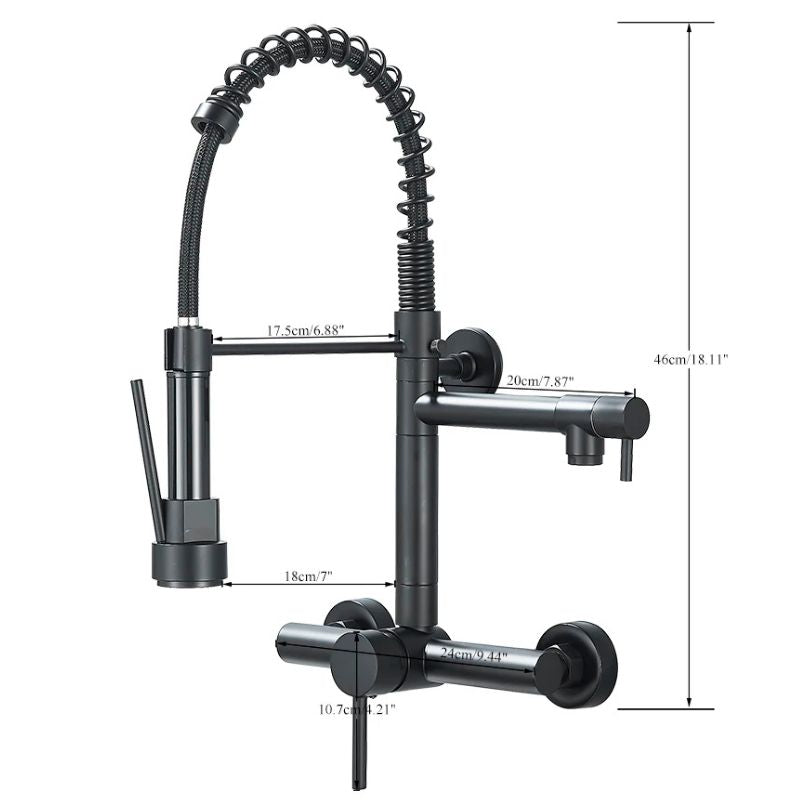 Torneira Gourmet para Cozinha Bico Duplo 360° de Parede 39