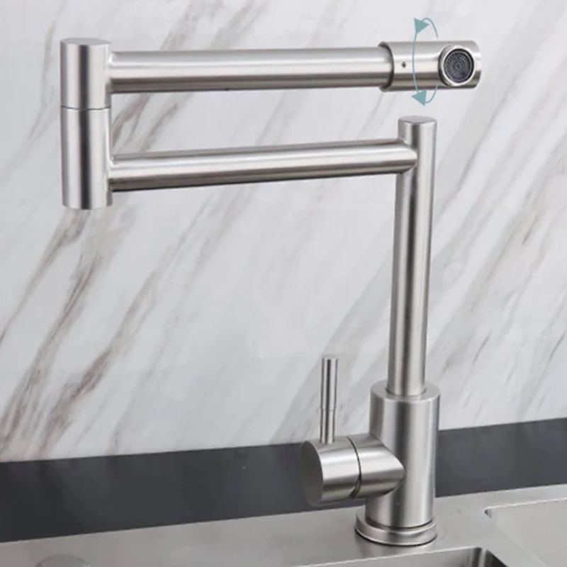 Torneira de Cozinha Flexível Articulável Monocomando 304 Inox 4