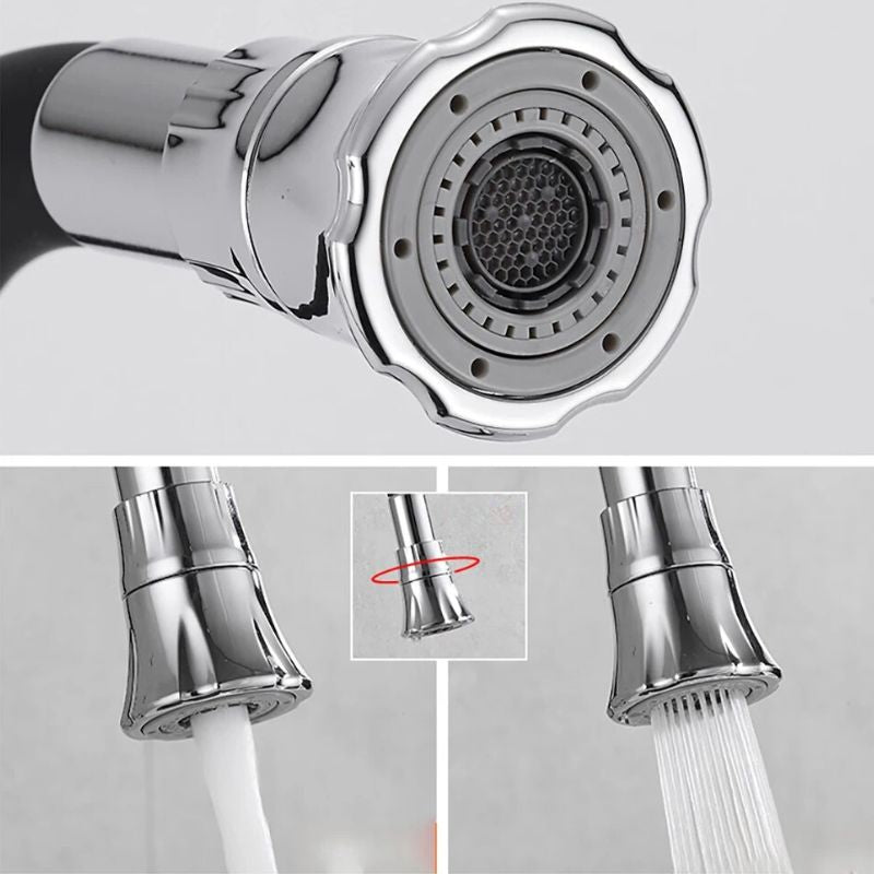 Torneira de Parede Preta Extensível para Cozinha