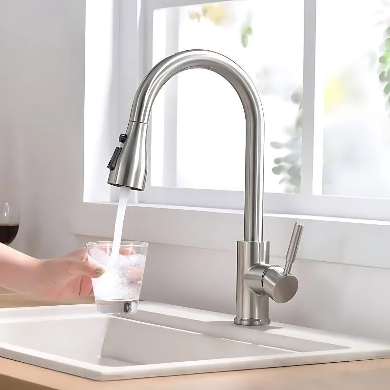 Torneira para Cozinha Escovada Monocomando 360° Sync 2