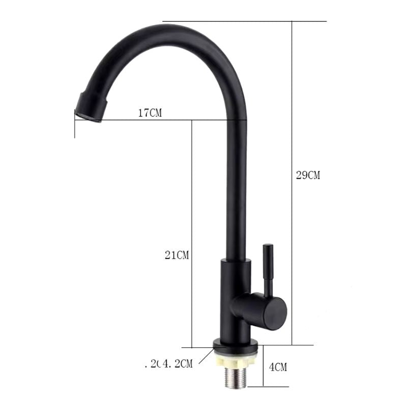 Torneira para Cozinha Misturador Monocomando Alta Preta Fosca 3