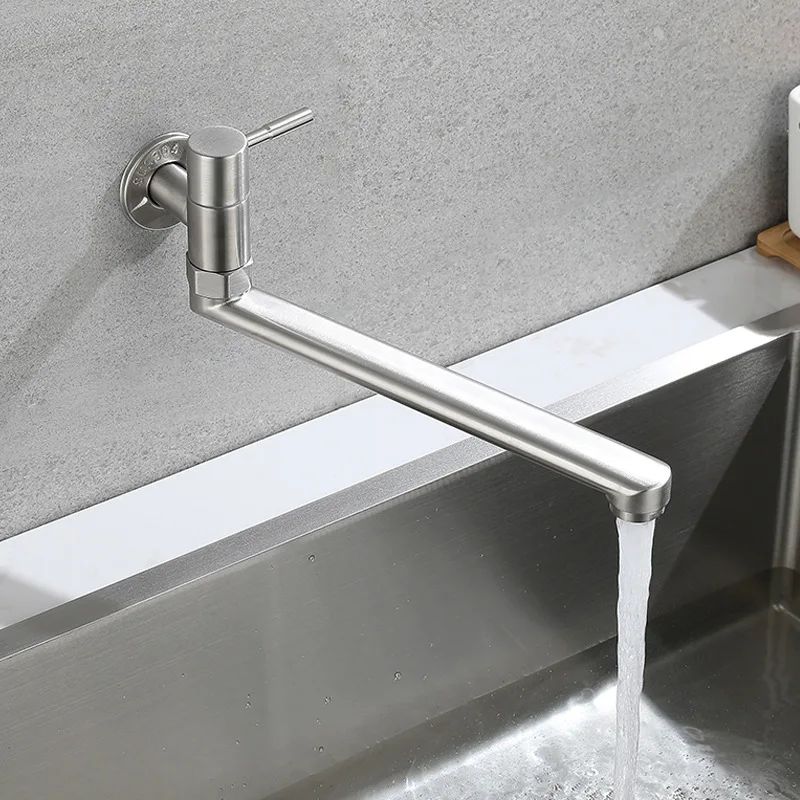 Torneira para Cozinha de Parede Comprida Aço Inox 304 7